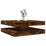 Coffee Table 360-Degree Rotatable Smoked Oak 90x90x34.5 cm 3321355