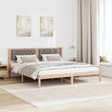 Bed Frame with Headboard Taupe 160 x 200 cm Solid Pine Wood 878177