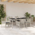 Garden Dining Set 7 pcs Light grey Poly rattan 3334899