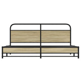Metal Bed Frame without Mattress Sonoma Oak 200x200 cm 3318692