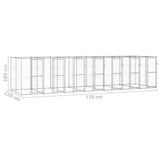 Outdoor Dog Kennel Galvanised Steel 16.94 m 3082287