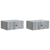 Wall-Mounted Bedside Cabinet 2 pcs Grey Sonoma Engineered Wood 898118