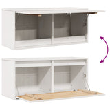 Wall Cabinet White 80x30x35 cm Solid Wood Pine 813457