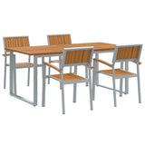 Garden Dining Set 5 pcs Grey and brown 180 x 90 x 75 cm 3284355