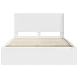 Bed Frame with Storage and Headboard White 140 x 190 cm 3413947