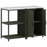 Kitchen Storage Set HATTEM 2 pcs Olive Green Cold-rolled Steel 3392690