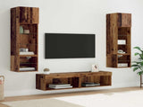 TV Wall Unit Wall-mounted 6 pcs Old Wood Engineered Wood 3402932