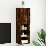 TV Cabinet with LED Lights Smoked Oak 30.5x30x102 cm 837023