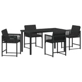 Garden Dining Set 5 pcs Black Poly Rattan 3380746