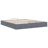 Ottoman Bed Frame No Mattress Dark Grey 200x200 cm Velvet 3310986