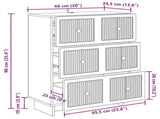 Drawer Cabinet Grey Sonoma 66 x 34.5 x 90 cm Engineered Wood 893921