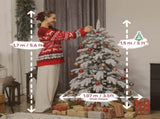 5ft Super Flocked Christmas Tree - Green/White T3398P424892