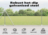 Fence Post with Concrete Base 52 pcs Silver Powder-Coated Steel 3350266