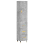 Highboard Concrete Grey 34.5x34x180 cm Engineered Wood 3198837
