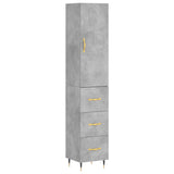 Highboard Concrete Grey 34.5x34x180 cm Engineered Wood 3198837