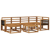 Outdoor Sofa Set 7 pcs Natural Solid Acacia Wood 3385370