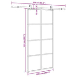 Sliding Door with Hardware Set Black 102.5x205 cm ESG Glass 3375947