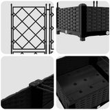 Garden Planter 5 pcs Black 120 x 120 x 125.5 cm PP 42002842