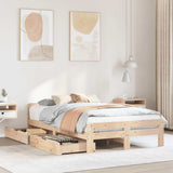 Bed frame without Mattress 135x190 cm Double Solid Wood Pine 3309053