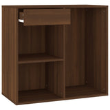 LED Dressing Table with Cabinet Brown Oak Engineered Wood 3120187