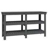 Work Bench Grey 142.5x50x80 cm Solid Wood Pine 823651