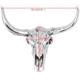 Skull Head Decoration Wall-Mounted Aluminium Silver 243483