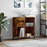 Record Cabinet Smoked Oak 84.5x38x89 cm Engineered Wood 831785