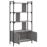 Bookcase with Doors Grey Sonoma 76.5x30x154.5 cm Engineered Wood 833351