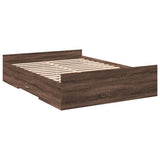 Bed Frame with Drawers without Mattress Brown Oak 120x200 cm 3280306