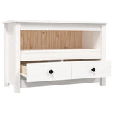 TV Cabinet White 79x35x52 cm Solid Wood Pine 821498