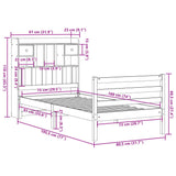 Bookcase Bed without Mattress White 75x190 cm Small Single Solid Wood Pine 3321923