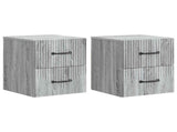 Wall-Mounted Bedside Cabinet 2 pcs Grey Sonoma Engineered Wood 898988