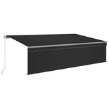 Manual Retractable Awning with Blind&LED 5x3m Anthracite 3069464