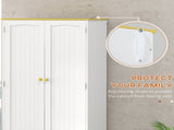 Freestanding 4-Door Kitchen Cupboard, Storage Cabinet Organizer with 4 Shelves, White T3398P342367