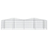 ZNTS Arched Gabion Raised Bed 200x50x50 cm Galvanised Iron 153542