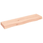 ZNTS Wall Shelf 80x20x6 cm Untreated Solid Wood Oak 363541