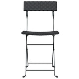 Folding Bistro Chair Set of 8 Black 3152114