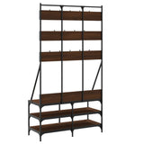 Clothes Rack with Shoe Storage Brown Oak 100x40x184 cm 837861