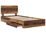 Bed Frame with Headboard Old Wood 90 x 190 cm Engineered Wood 3412844