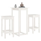 3 Piece Bar Set White Solid Wood Pine 3124728