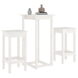 3 Piece Bar Set White Solid Wood Pine 3124728