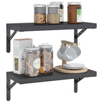 Wall Shelves 2 pcs 50x23.5 cm Black Stainless Steel 3214519