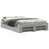 Bed Frame without Mattress Grey Sonoma 140x200 cm Engineered Wood 3295476