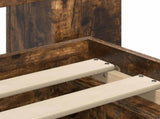 Bed Frame with Storage Smoked Oak 135 x 190 cm Engineered Wood 3433669