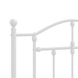 Metal Bed Frame without Mattress with Footboard White 107x203cm 353502