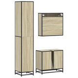 3 Piece Bathroom Furniture Set Sonoma Oak Engineered Wood 3301106