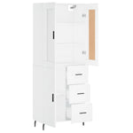 Highboard White 69.5x34x180 cm Engineered Wood 3199825