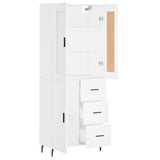 Highboard White 69.5x34x180 cm Engineered Wood 3199825