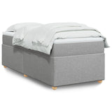 Box Spring Bed with Mattress Light Grey 90x200 cm Fabric 3285345