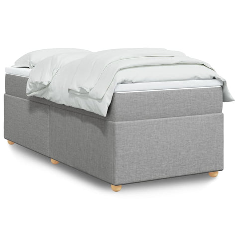 Box Spring Bed with Mattress Light Grey 90x200 cm Fabric 3285345
